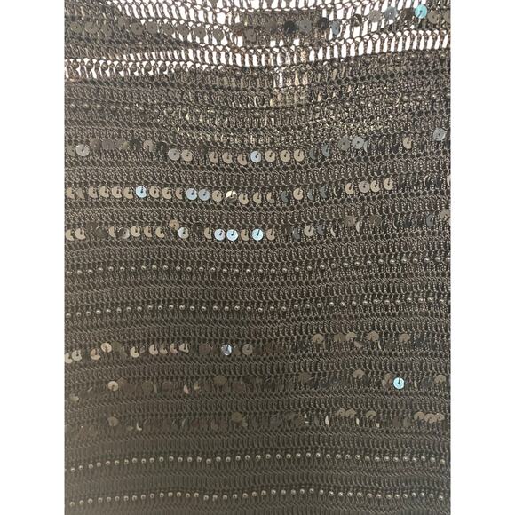 Vintage Crochet Lace Sequins Classy Elegant Glam Gatsby Blouse S.M. Collection S - Picture 4 of 4